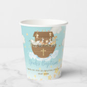 Chic Noah's Ark Blue Baby shower Baptism Birthday Papieren Bekers (Achterkant)