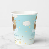 Chic Noah's Ark Blue Baby shower Baptism Birthday Papieren Bekers (Links)