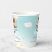 Chic Noah's Ark Blue Boy 1e 2e 3e verjaardag Papieren Bekers (Links)