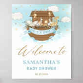 Chic Noah's Ark Boy Baby shower Welkomstteken Poster (Voorkant)