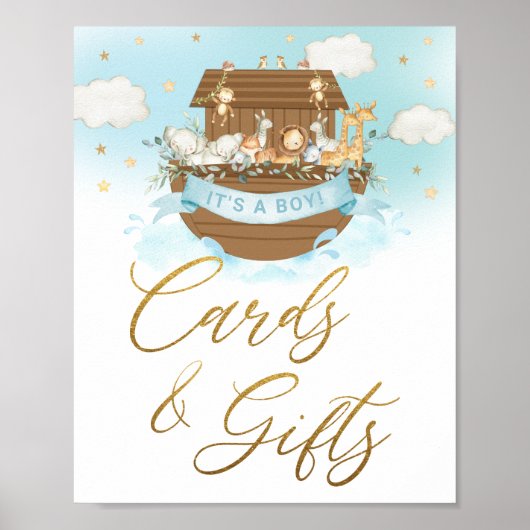Chic Noah's Ark Boy Kaarten en Gifts Tabletop Sign Poster (Voorkant)