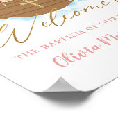 Chic Noah's Ark Girl Baptism Christening Welkom Poster (Hoek)