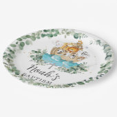 Chic Noah's Ark Greenery Baptism Christening Papieren Bordje (Gekanteld)