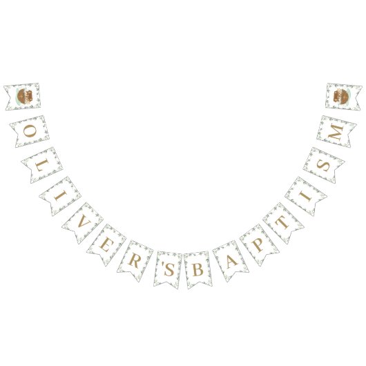 Chic Noah's Ark Greenery Baptism Christening Vlaggetjes (Alle)