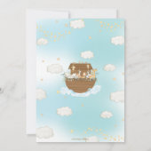 Chic Noah's Ark Leuke Dieren Jongen Baby shower Save The Date (Achterkant)