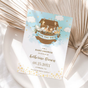 Chic Noah's Ark Leuke Dieren Jongen Baby shower Save The Date