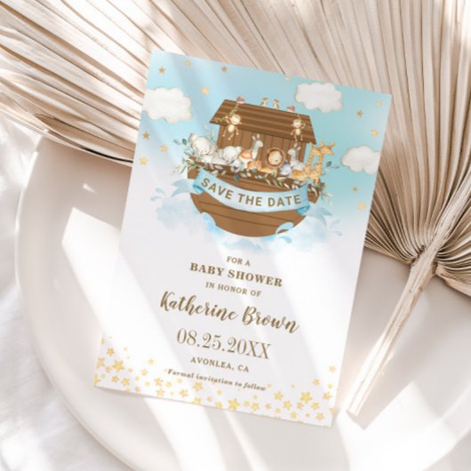 Chic Noah's Ark Leuke Dieren Jongen Baby shower Save The Date