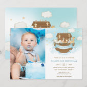 Chic Noah's Ark Leuke Dieren Jongen Verjaardag Fot Kaart (Voorkant / Achterkant)