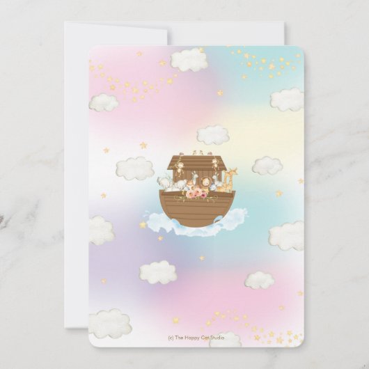 Chic Noah's Ark Leuke Dieren Meisje Baby shower Kaart (Achterkant)