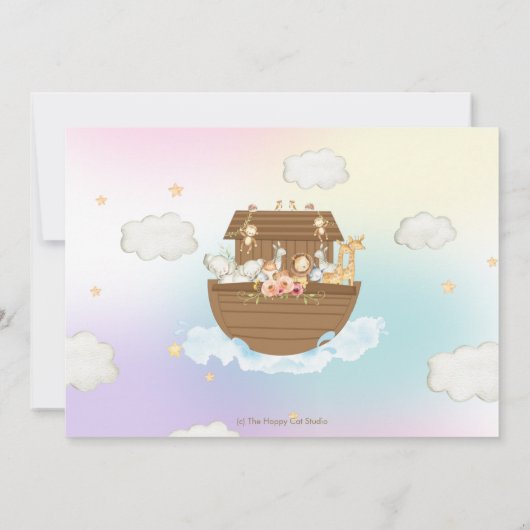 Chic Noah's Ark Leuke Dieren Meisje Verjaardag Fot Kaart (Achterkant)