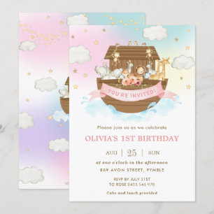 Chic Noah's Ark Leuke Dieren Meisje Verjaardagsfee Kaart