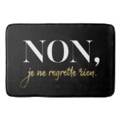 Chic Non Je Ne Regrette Rien Quote Black & Gold Badmat (Voorkant)