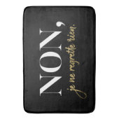 Chic Non Je Ne Regrette Rien Quote Black & Gold Badmat (Voorkant Verticaal)