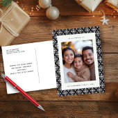 Chic Nordic Black and White Snowflake Briefkaart