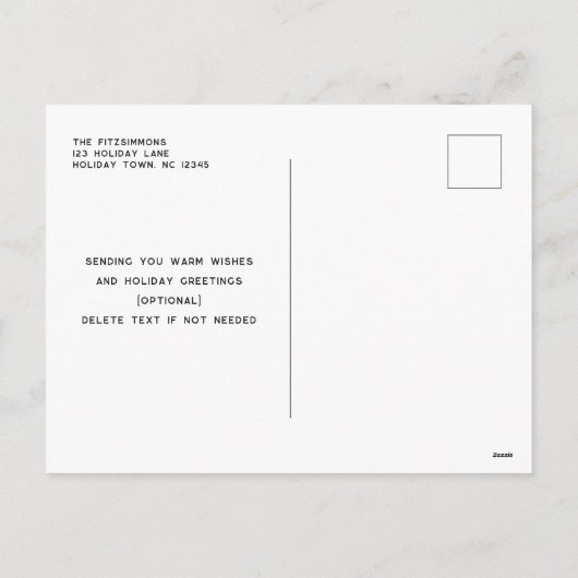 Chic Nordic Black and White Snowflake Briefkaart (Achterkant)