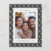 Chic Nordic Black and White Snowflake Briefkaart (Voorkant)