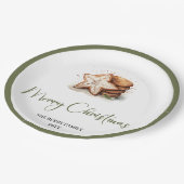 Chic Nordic Christmas Personalized Name Family Papieren Bordje (Gekanteld)