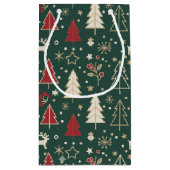 Chic Nordic Winter Wonderland Seamless Pattern Klein Cadeauzakje (Achterkant)