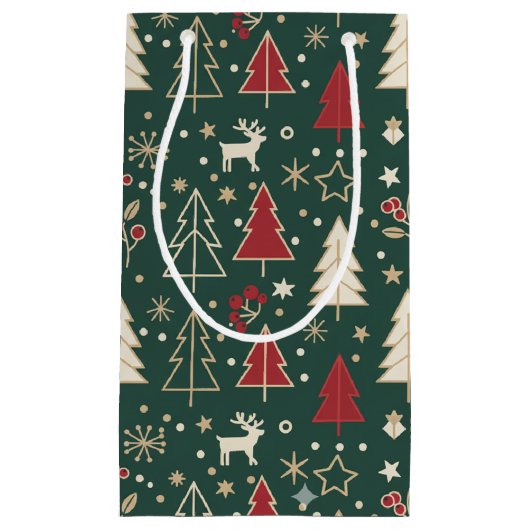 Chic Nordic Winter Wonderland Seamless Pattern Klein Cadeauzakje (Voorkant)