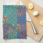 Chic Nostalgic Faux Patchwork Kitchen Towel Theedoek (Quarter Fold)