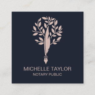 Chic Notary Loan Signing Agent Content Writer Kopi Vierkante Visitekaartje