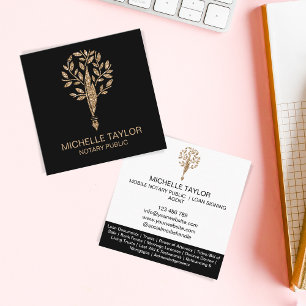 Chic Notary Loan Signing Agent Content Writer Kopi Vierkante Visitekaartje