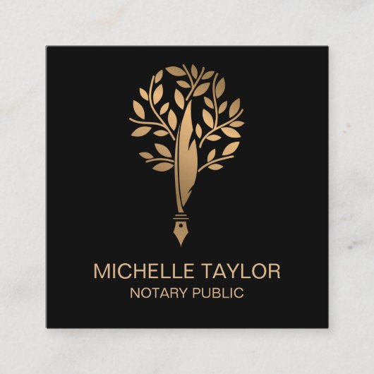 Chic Notary Loan Signing Agent Content Writer Kopi Vierkante Visitekaartje (Voorkant)