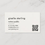 Chic Notary Publieke Luxe QR Code Monogram Visitekaartje (Achterkant)