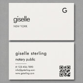 Chic Notary Publieke Luxe QR Code Monogram Visitekaartje