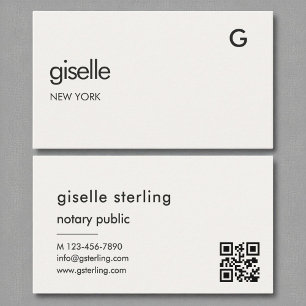 Chic Notary Publieke Luxe QR Code Monogram Visitekaartje