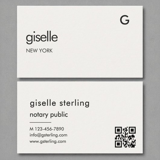 Chic Notary Publieke Luxe QR Code Monogram Visitekaartje