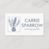 Chic Notional Public Inkpot Quill Botanische Logo Visitekaartje (Voorkant)