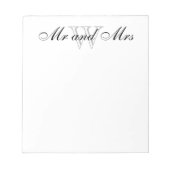 CHIC NOTITIEBLOK_"Mr and Mrs" WHITE Notitieblok (Voorkant)