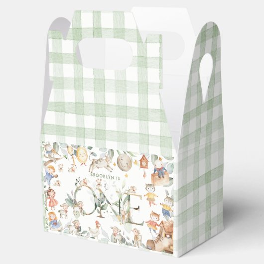 Chic Nursery Rhyme Greenery 1st Birthday One Bedankdoosjes (Geopend)