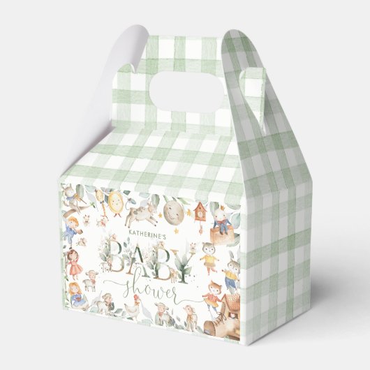 Chic Nursery Rhyme Greenery Baby shower Neutral Bedankdoosjes (Voorkant Zijde)