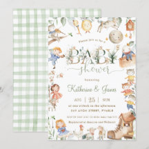 Chic Nursery Rhyme Greenery Baby shower Neutral