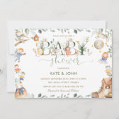 Chic Nursery Rhyme Greenery Baby shower Neutral Kaart (Voorkant)
