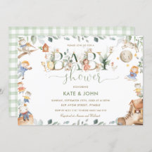 Chic Nursery Rhyme Greenery Baby shower Neutral