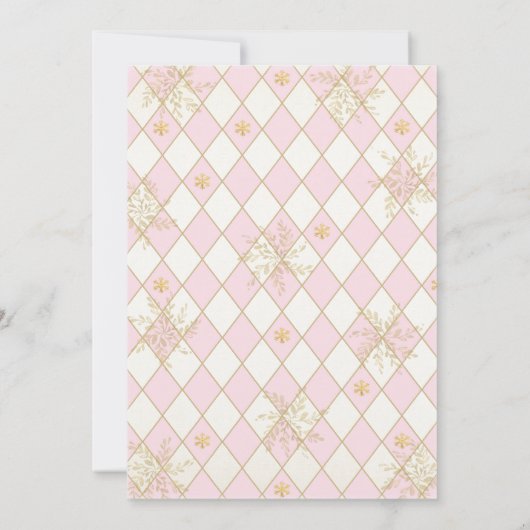 Chic Nutcracker Party Soft Pink Floral Birthday Kaart (Achterkant)