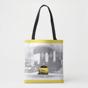 Chic NYC New York City Brooklyn Bridge Gele Taxi Tote Bag