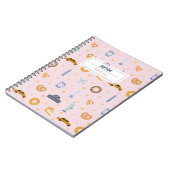 Chic NYC Pattern Roze Naam Spiral Notitieboek (Linkerzijde)