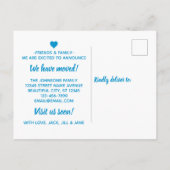 Chic Ocean Blue Guest Room Moving Announement Aankondigingskaart (Achterkant)