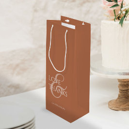 Chic Ochre Terracotta Minimalistische Liefde & Bed Wijn Cadeautas