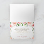 Chic Oerwoud Animals Blush Pink Floral Baby shower Bedankkaart (Binnen)