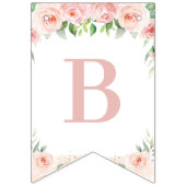 Chic Oerwoud Animals Blush Pink Floral Baby shower Vlaggetjes (Tweede vlag)
