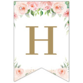 Chic Oerwoud Animals Blush Pink Floral Birthday Vlaggetjes (Tweede vlag)