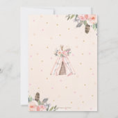 Chic Oerwoud Animals Boho Tribal Girl Baby shower Kaart (Achterkant)