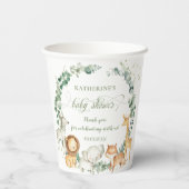 Chic Oerwoud Animals Greeneral Neutraal Baby showe Papieren Bekers (Achterkant)