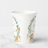 Chic Oerwoud Animals Greeneral Neutraal Baby showe Papieren Bekers (Links)