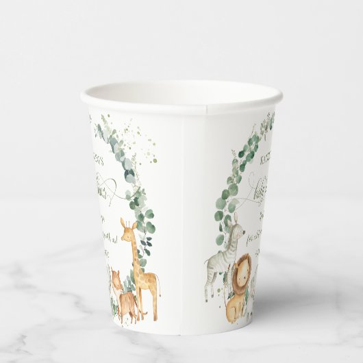 Chic Oerwoud Animals Greeneral Neutraal Baby showe Papieren Bekers (Rechts)